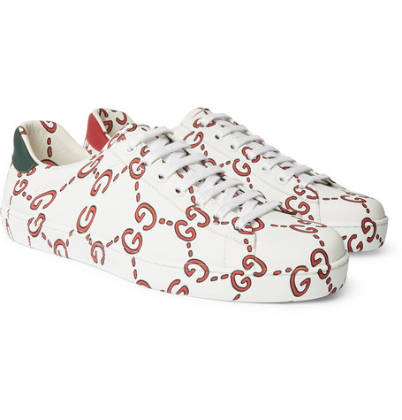 Ace Logo-Print Leather Sneakers - Men 