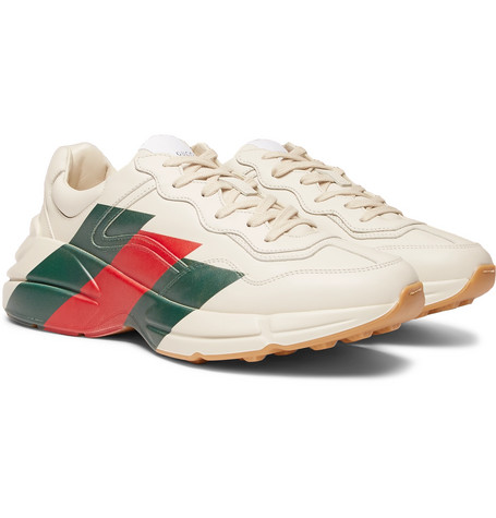 Gucci - Rhyton Striped Leather Sneakers 
