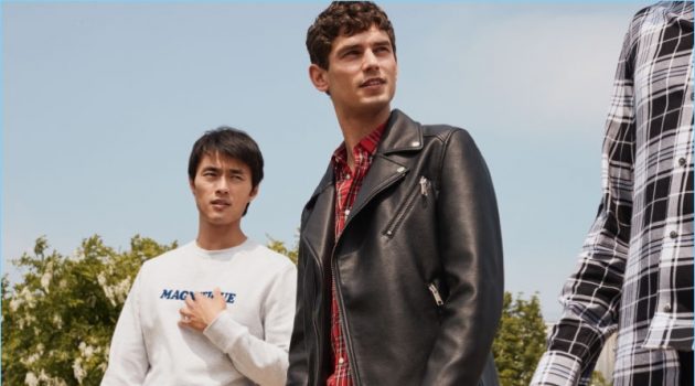 Zhao Lei and Arthur Gosse model new arrivals from H&M Men.