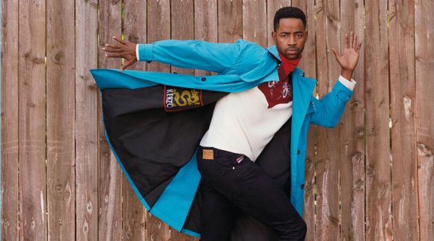 Jay Ellis stars in Kenzo's fall-winter 2018 campaign.