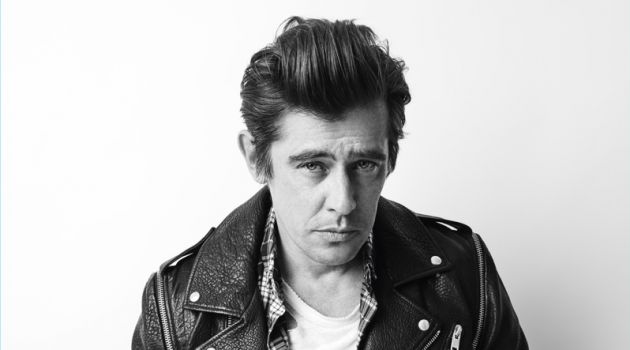 Werner Schreyer rocks a leather biker jacket for Zadig & Voltaire's fall-winter 2018 campaign.