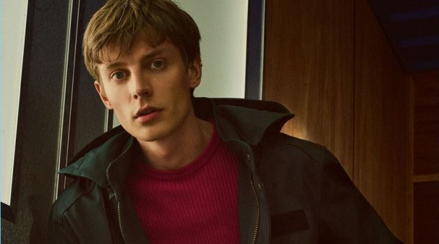 Janis Ancens sports a colorful fall look from Zara Man.