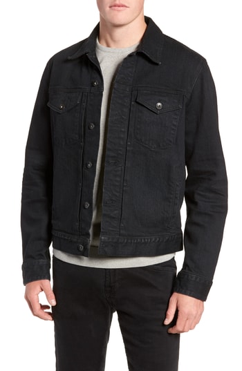 mens black jean jacket outfit