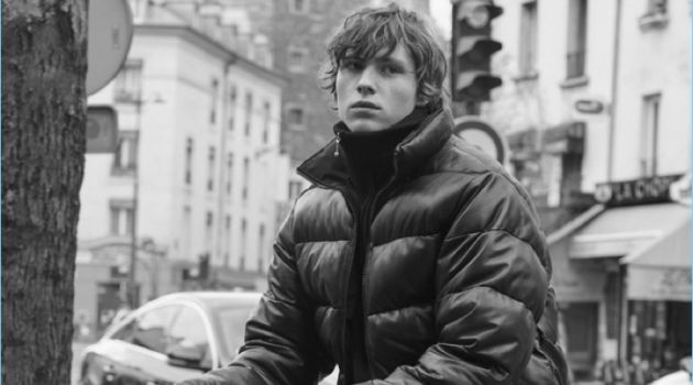 Noah Bunink models a look from Sandro's Helly Hansen collaboration.