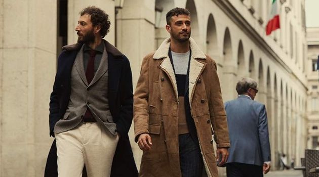 Diego Confalonieri and Luigi Samele wear fall-winter 2018 looks from Brunello Cucinelli for Mr Porter.