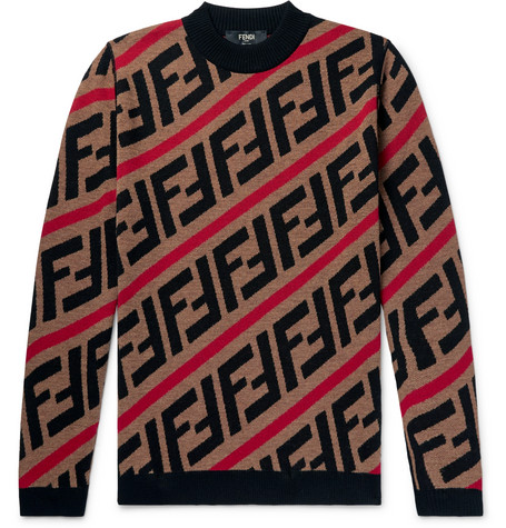 Fendi - Logo-Jacquard Wool Sweater 