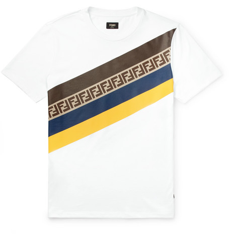 Fendi - Printed Cotton-Jersey T-Shirt 