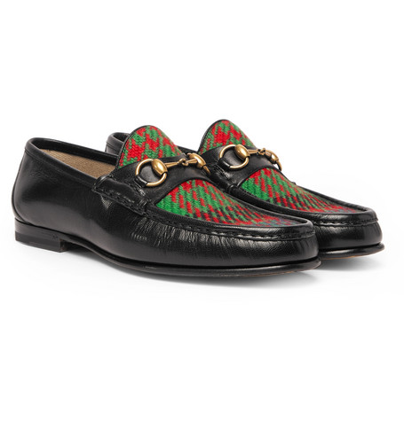 gucci roos horsebit leather loafers