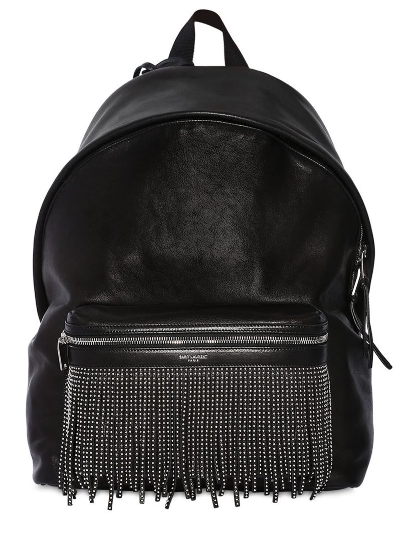 Stud Fringe Leather Backpack W/ The Fashionisto