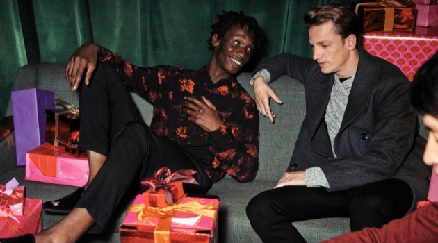 Models Adonis Bosso and Hugo Sauzay appear in H&M's holiday 2018 campaign.