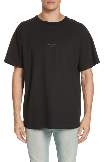 Men’s Acne Studios Logo Graphic T-Shirt, Size Medium – Black | The ...
