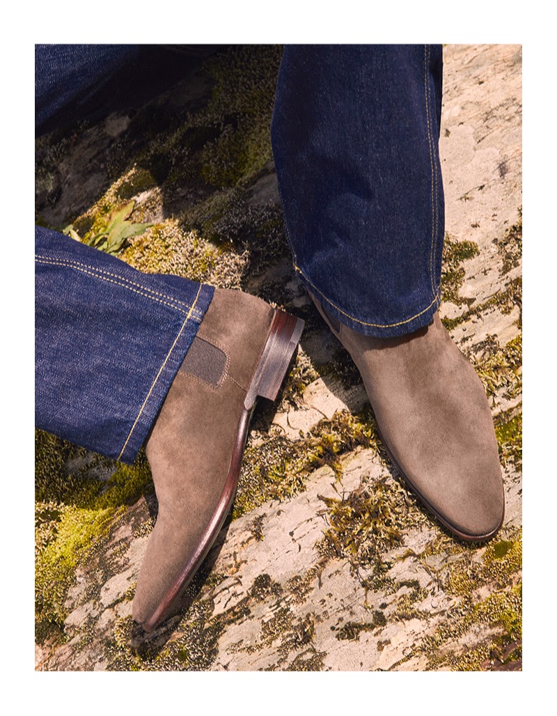 Western style is front and center with Brunello Cucinelli suede boots.