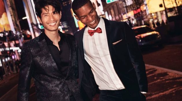 Dressed to impress, models Daniel Liu and Brad Allen wear formal styles by H&M.