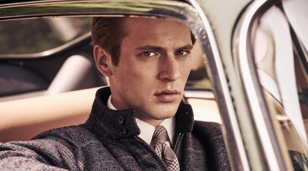 Jules Raynal stars in Hackett London's fall-winter 2018 campaign.