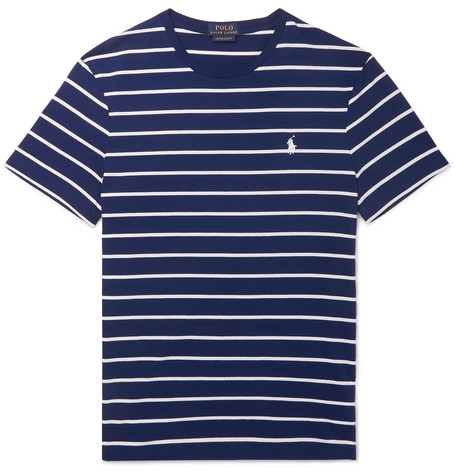 Polo Ralph Lauren – Striped Cotton-Jersey T-Shirt – Men – Blue | The ...