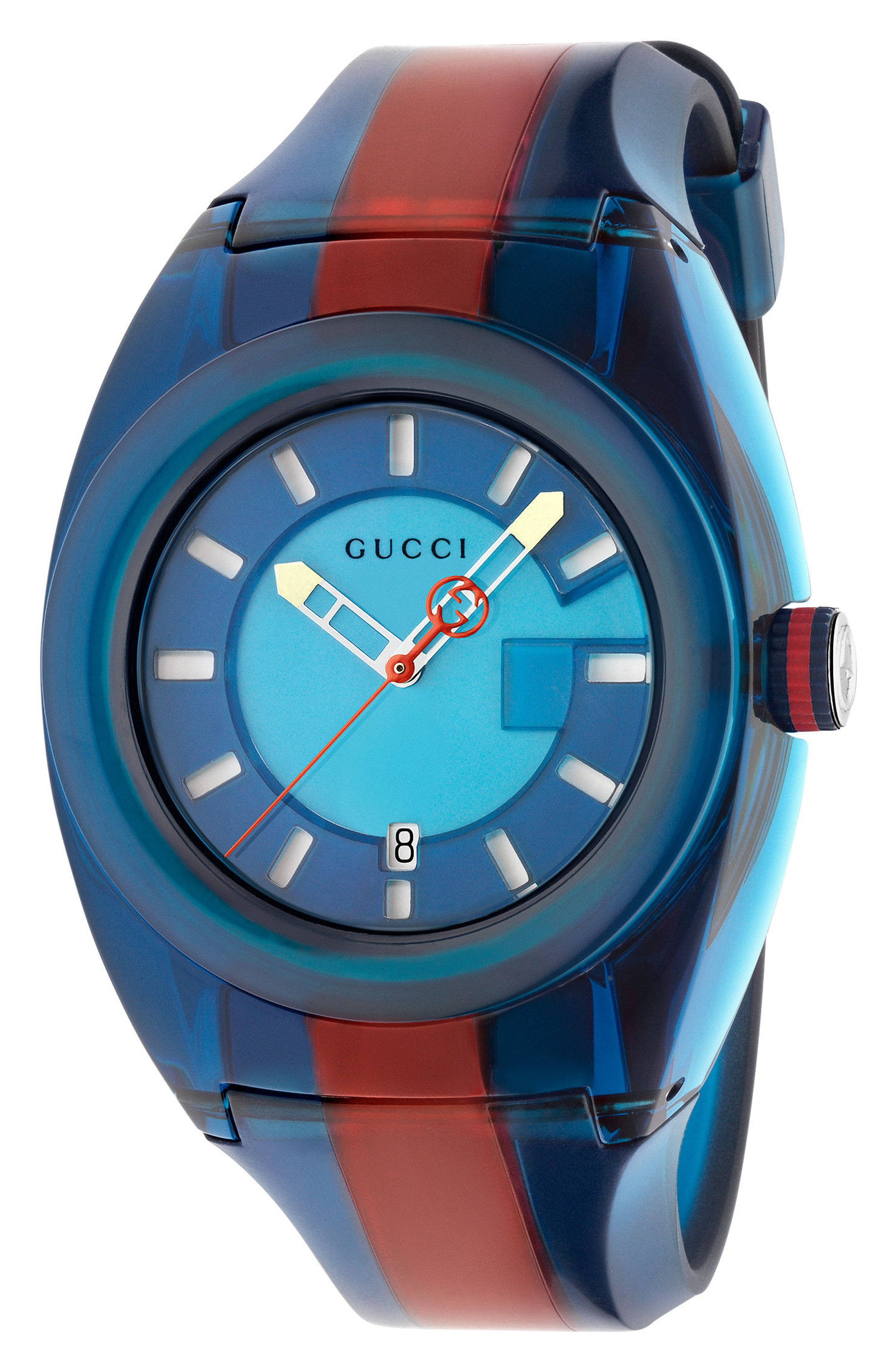 Gucci Sync Transparent Rubber Strap Watch, 46Mm | The Fashionisto