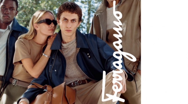 Harley Weir photographs Daniel Morel, Georgina Grenville, and Henry Kitcher for Salvatore Ferragamo's spring-summer 2019 campaign.