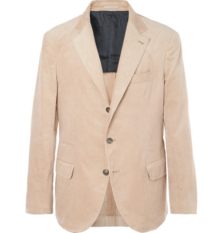 Brunello Cucinelli – Beige Slim-Fit Sea Island Cotton-Corduroy Suit ...