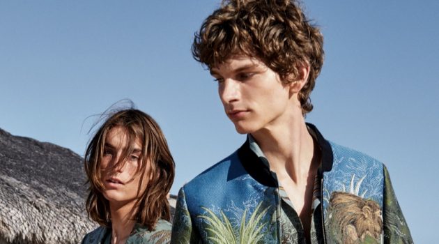 Models Niko Traubman and Erik Van Gils front Etro's spring-summer 2019 campaign.