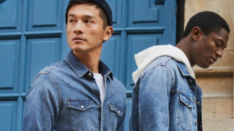 On a stroll, Daisuke Ueda and Hamid Onifade double down on fresh denim from H&M.