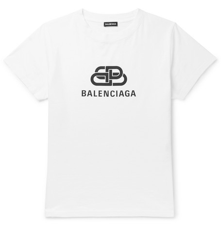Balenciaga – Slim-Fit Logo-Print Cotton-Jersey T-Shirt – Men – White ...
