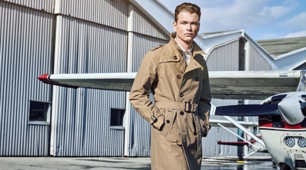 Donning a trench, Magnus Hambleton fronts Nobis' spring-summer 2019 campaign.