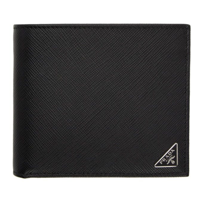 Prada Black Saffiano Triangle Wallet | The Fashionisto