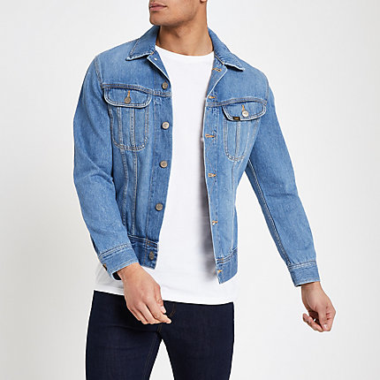 River Island Mens Lee blue slim fit denim jacket | The Fashionisto
