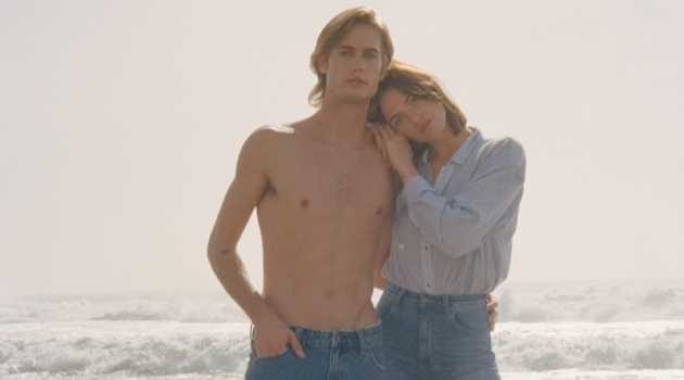 Models Neels Visser and Hailey Clauson star in Rolla's spring 2019 campaign.