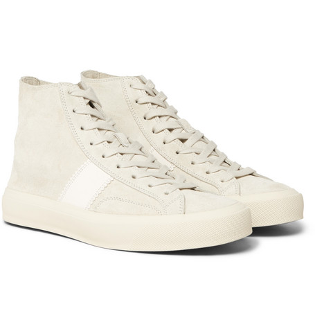 TOM FORD – Cambridge Leather-Trimmed Suede High-Top Sneakers – Men ...