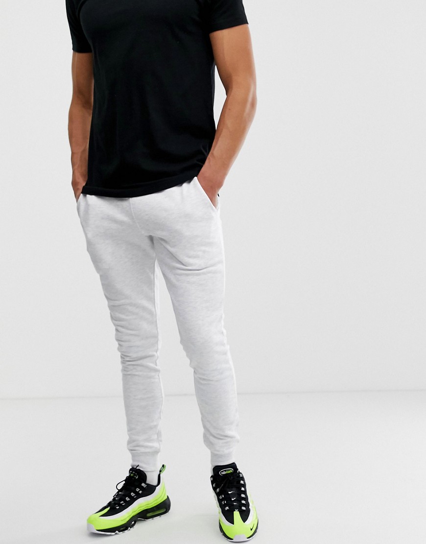 ASOS DESIGN super skinny sweatpants in white marl – White | The Fashionisto