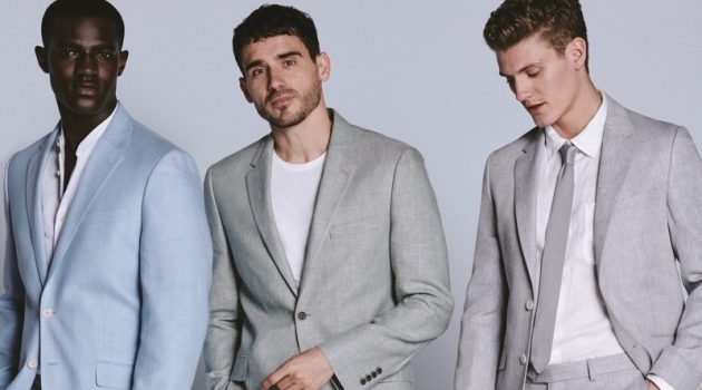 Kesse Donkor, Arthur Kulkov, and Mikkel Jensen don sharp suits for Marks & Spencer's spring-summer 2019 campaign.