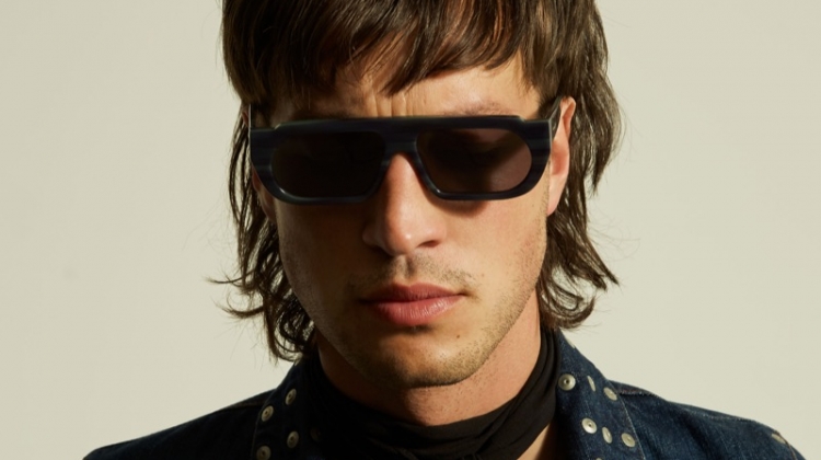 Karen Walker taps Marlon Williams to appear in its Monumental collection. He wears the brand's Turing sunglasses.