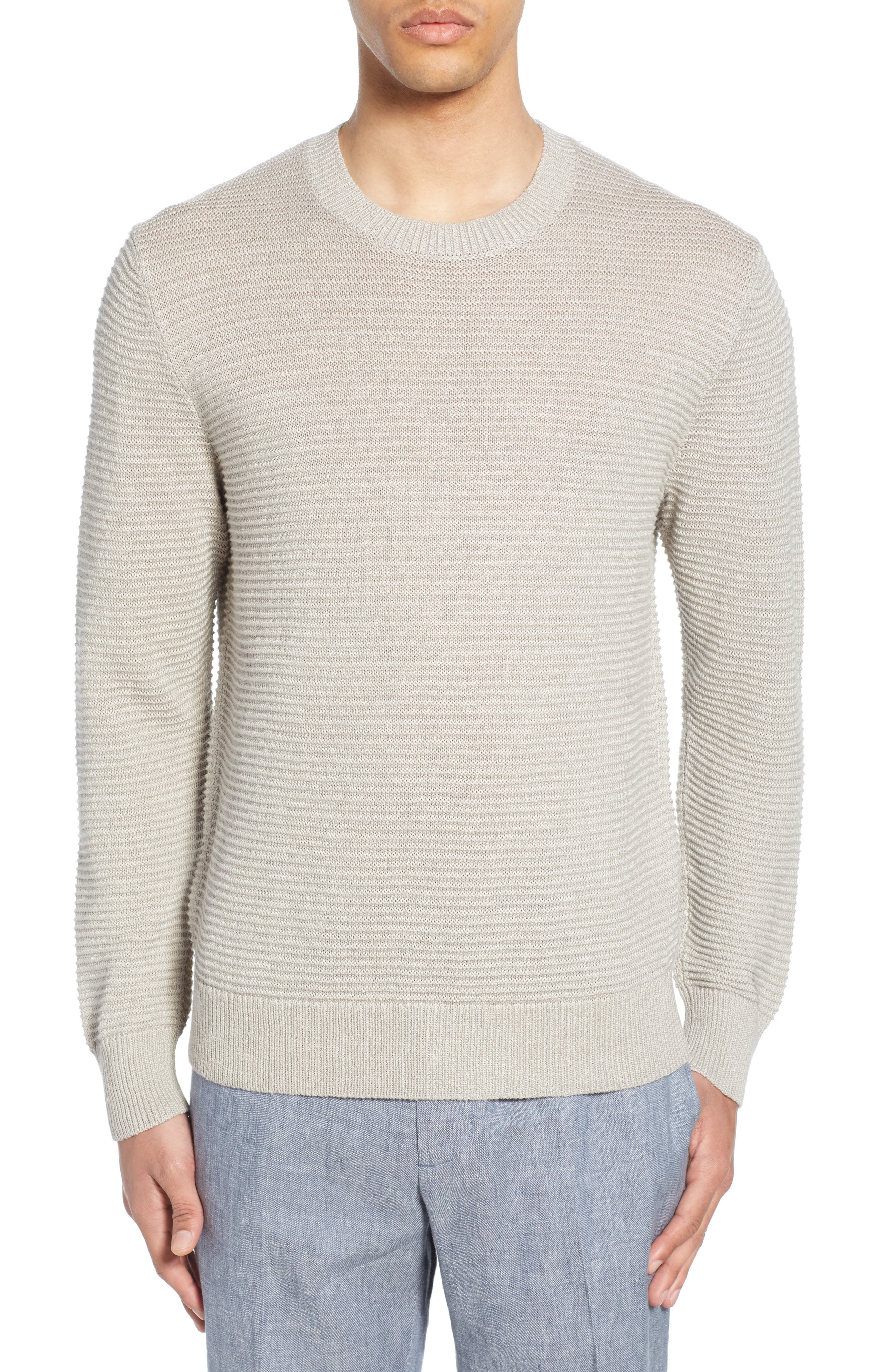 Men’s Club Monaco Links Linen Blend Sweater, Size Small – Beige | The ...