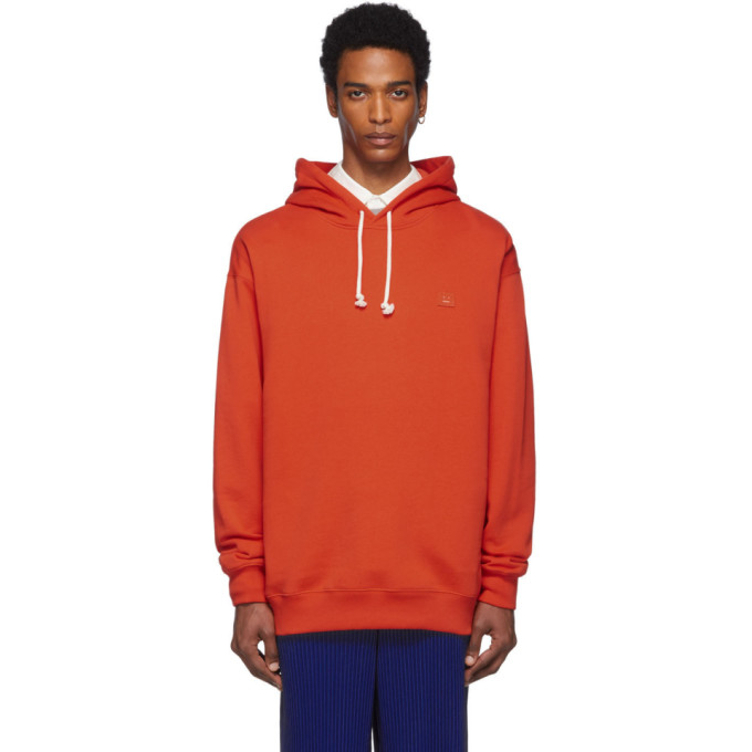 Acne Studios Red Oversized Farrin Face Hoodie | The Fashionisto