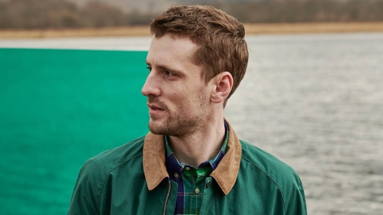 Embracing green and blue, George Barnett sports a shirt from Barbour's Pop Tartan collection.