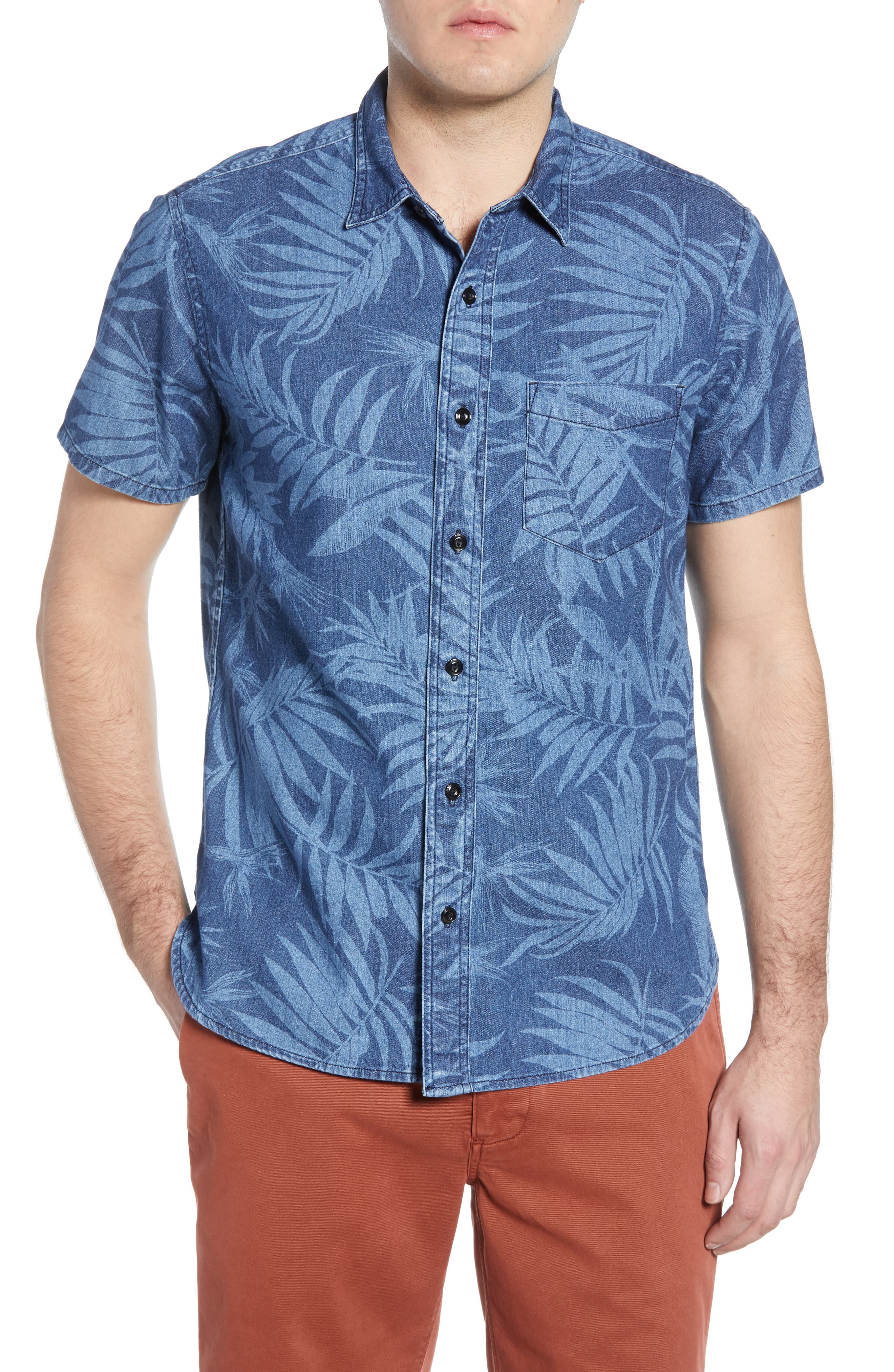 Men’s Madewell Leaf Print Chambray Shirt | The Fashionisto