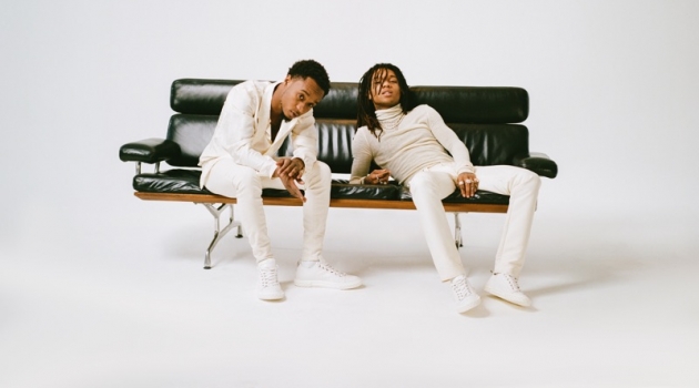 Rae Sremmurd sports Giuseppe Zanotti's white Blabber sneakers.