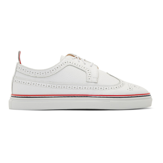 Thom Browne White Longwing Brogue Sneakers | The Fashionisto