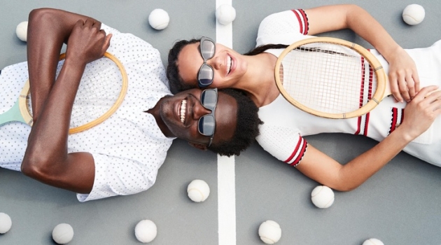 All smiles, Remi Alade-Chester wears Warby Parker's Fletcher sunglasses.