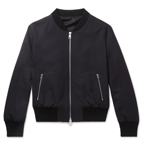 AMI – Slim-Fit Wool Bomber Jacket – Men – Navy | The Fashionisto