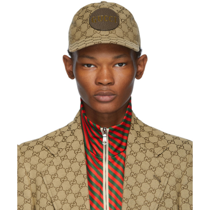 Gucci Beige GG Patch Cap | The Fashionisto