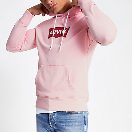 Mens Levi’s pink logo hoodie | The Fashionisto