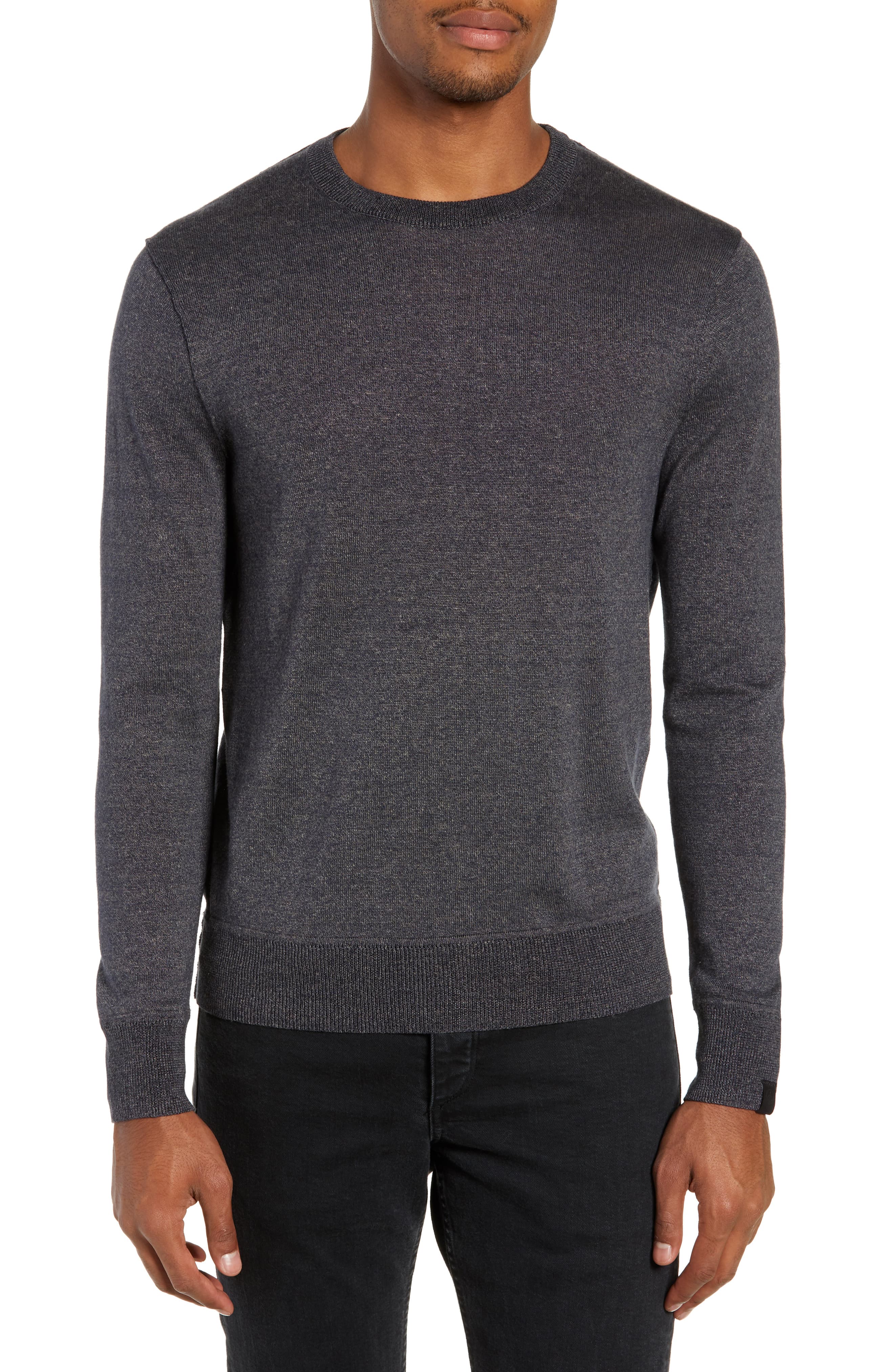 Men’s Rag & Bone Davis Slim Fit Crewneck Sweater, Size Large – Grey ...