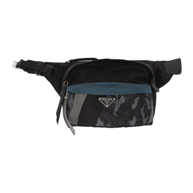 Prada Black and Blue Camouflage Technical Fabric Crossbody Bag | The ...