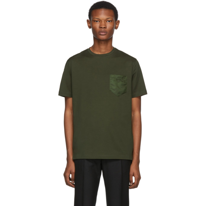 Prada Green Logo Patch T-Shirt | The Fashionisto