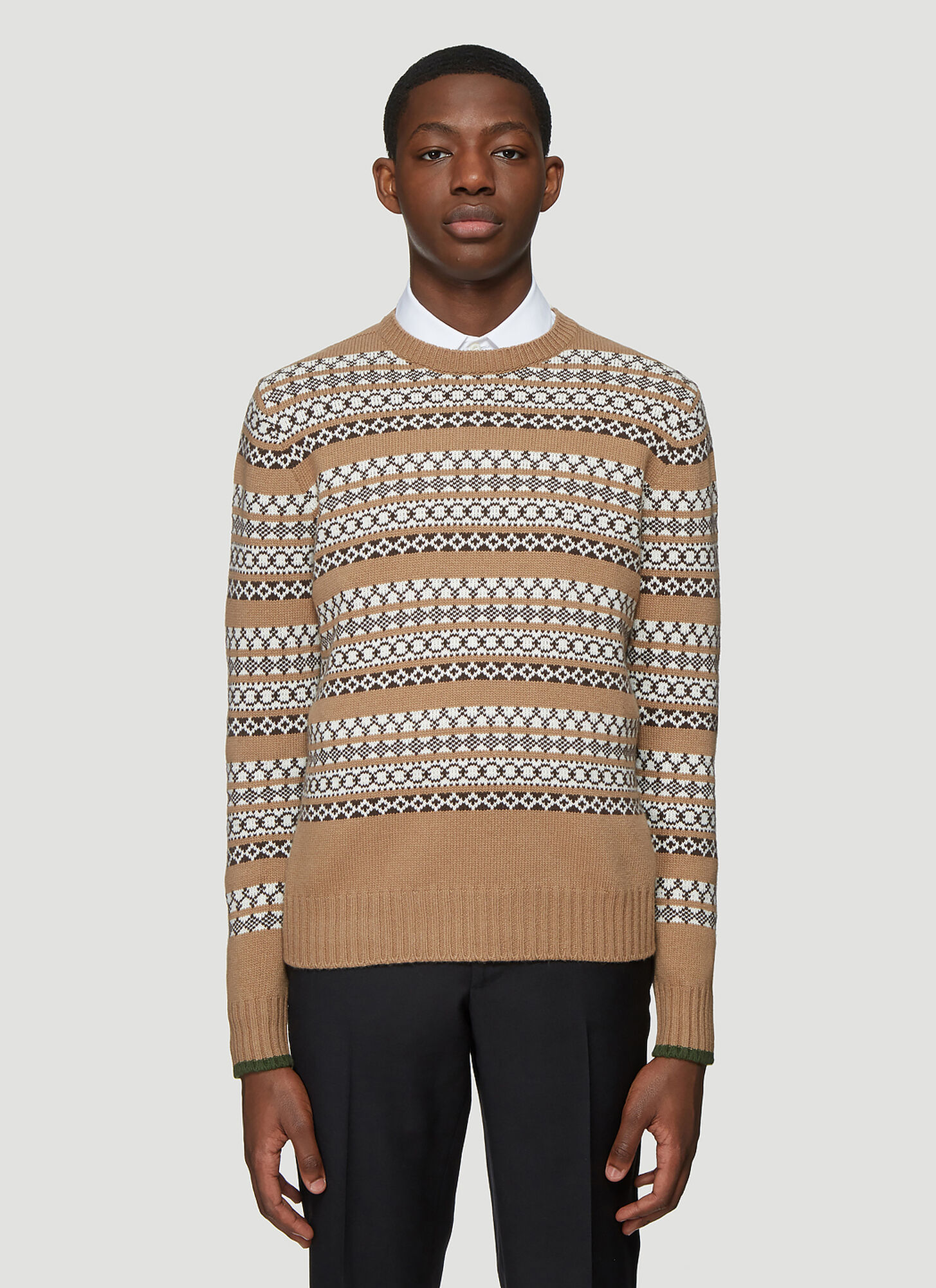 Prada Pattern Knit Sweater in Brown size IT 48 The Fashionisto