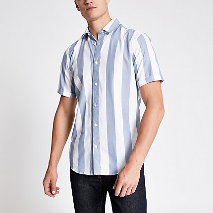 River Island Mens Only and Sons navy stripe shirt | The Fashionisto