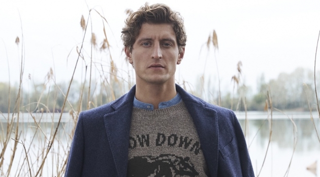 Chris Beek sports a look from Brooksfield's fall-winter 2019 men's collection.