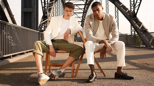 Left to Right: Leon wears jacket ZARA, t-shirt H&M, trousers Weekday, and sneakers EKN footwear. Eugon wears jacket Reserved, t-shirt H&M, trousers Weekday, and shoes ASOS.